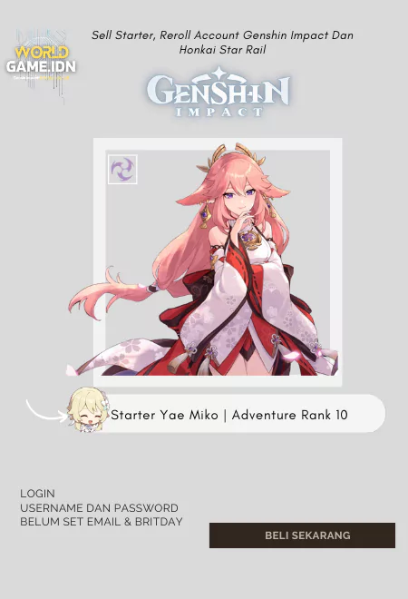 Starter Yae Miko | Adventure Rank 10 Lumine MC